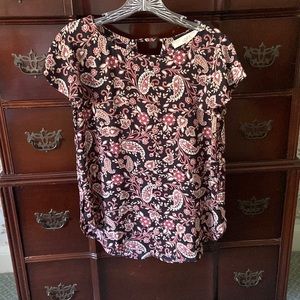 Loft XS Floral Paisley Blouse